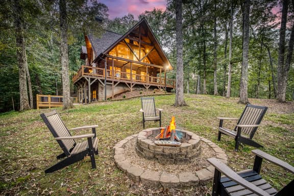 Rustic Retreat - view-pets-games-hot tub-fire pit